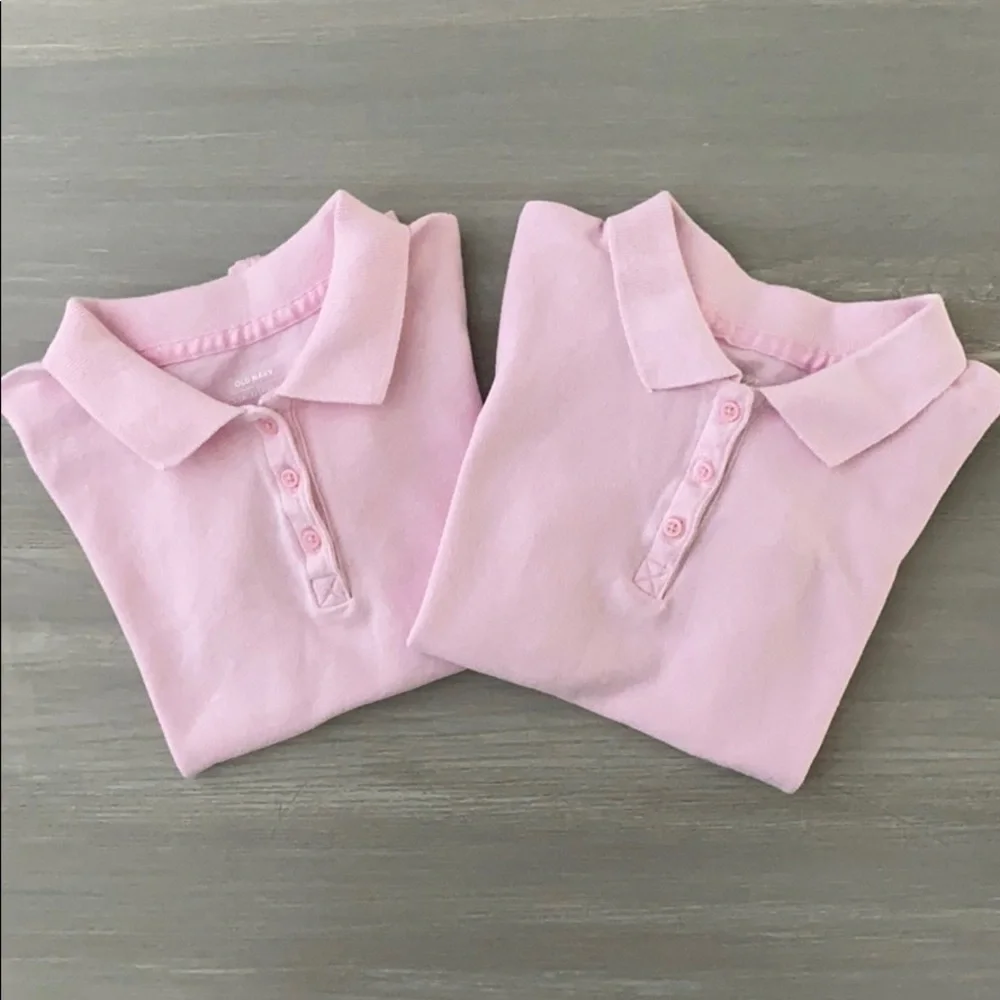 Old Navy Set of 2 Pink Girls Polo Shirts Size 6-7